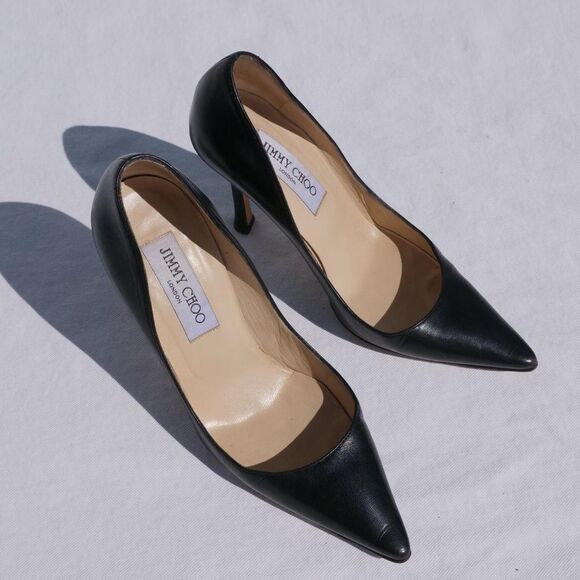 Jimmy Choo black leather stiletto heels - Picture 8 of 8